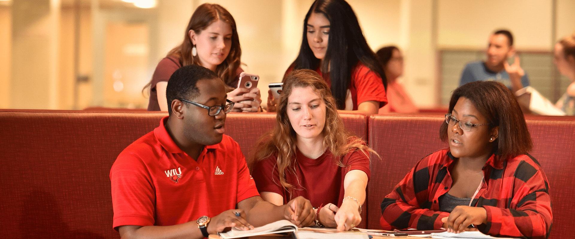 UIW students in the campus dining hall