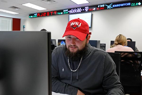 Student working on a computer